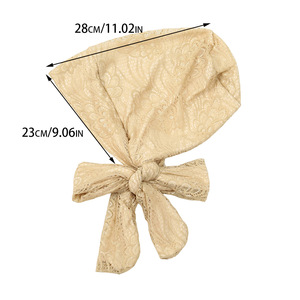 Gorro Turbante <span class=keywords><strong>de</strong></span> Doble Capa con Encaje y Cola Larga para <span class=keywords><strong>Mujer</strong></span>, Pañuelo Elástico <span class=keywords><strong>de</strong></span> Color Sólido y Gorro Interior para Hiyab con Lazos Ajustables - Product Image 6
