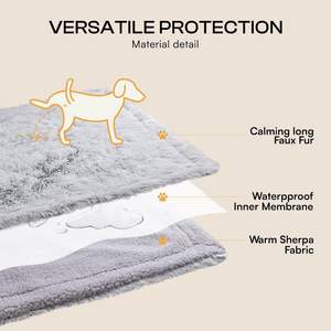 Chăn lông thú giả sang trọng, chống thấm nước, mềm mại, dài, dễ giặt cho chó và mèo - Product Image 3