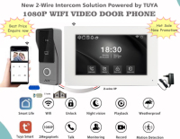 Videoportero Inteligente Económico con Tuya, Pantalla Táctil de 2M 1080P, Conexión WiFi de 2 Cables, Protocolo IP, Intercomunicador, Grabación y Detección
