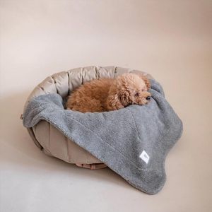 Lits pour chiens élégants et moelleux, respirants, avec motif uni, en fausse fourrure de coton amovible et lavable, confort toutes saisons pour animaux de compagnie - Product Image 3