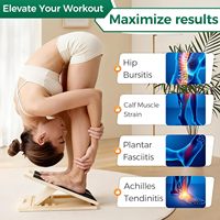 Planche inclinée en bois réglable pour étirements des mollets, cale d'exercice en bois, surface antidérapante, rampe inclinée, tapis d'exercice