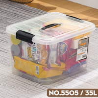 Boîtes de rangement transparentes et bacs pour articles ménagers Organisateur Boîte de rangement en plastique transparent avec roues 30L