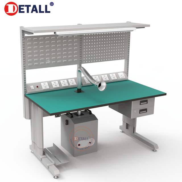 Detall Assembly Line Workbench Laptop Soldering Station with Mat ESD Workstation with Smoke Cleaning System