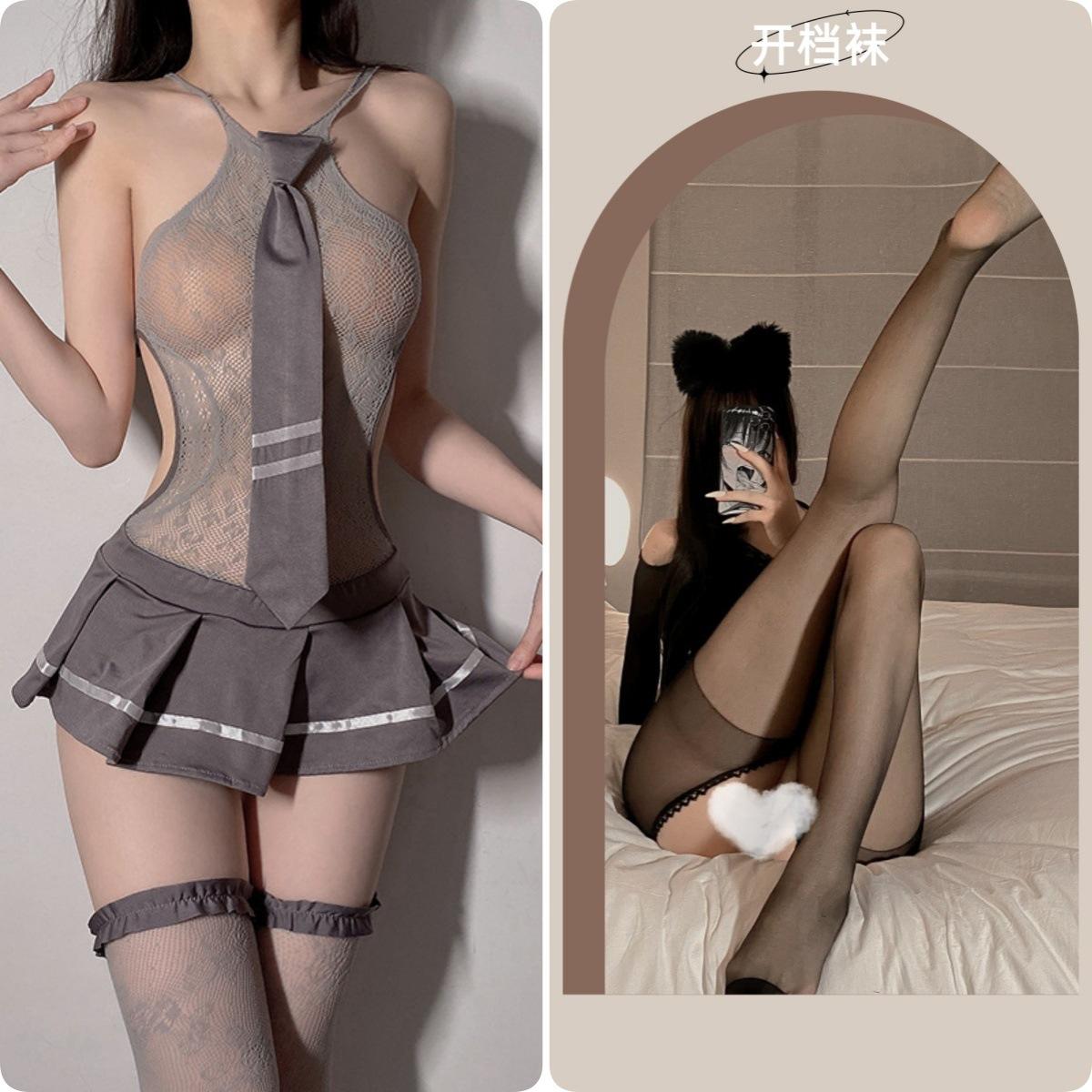 Gray + Black Open Socks