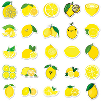 Motif de fruits de haute qualité étanche auto-adhésif PVC matériel citron autocollants pour cahiers valises décoration autocollant