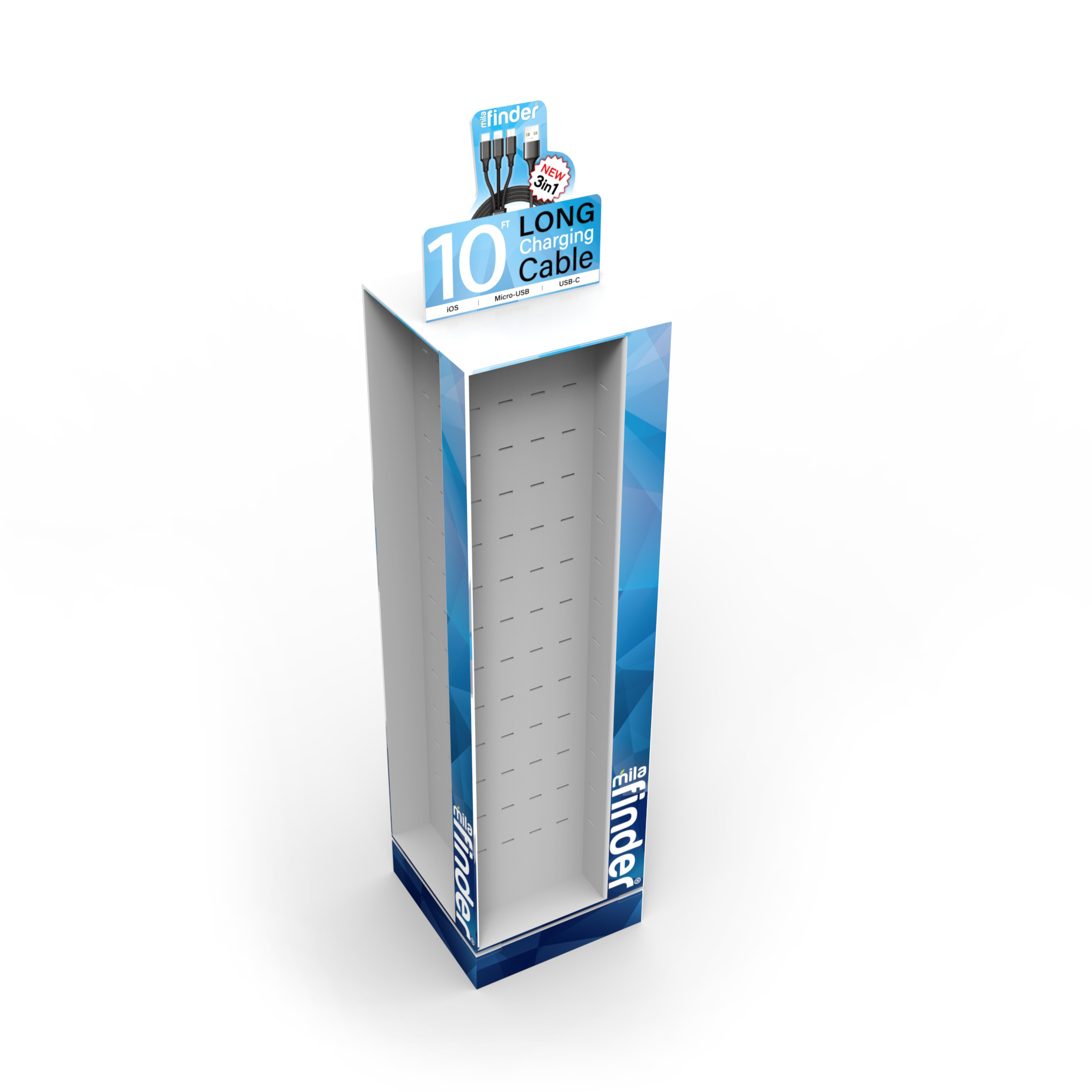 PVC Rotary Cellphone Charging Cable Display Stand for Stores — view 6