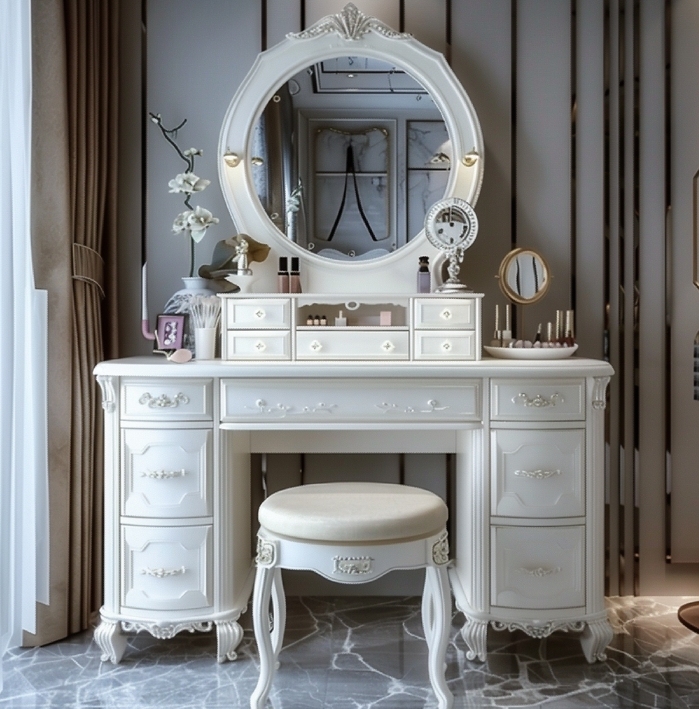 LED Lighted Mirror Power Outlet Makeup