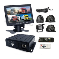 Kamera pengawas keamanan truk pendeteksi titik buta, DC 24V DVR 4G pilihan GPS 360 derajat sekitar burung