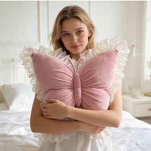 Oreiller en dentelle papillon épaissi et amélioré |   Coussin en mousse à mémoire <span class=keywords><strong>de</strong></span> forme ultra-doux <span class=keywords><strong>de</strong></span> luxe pour chambre, canapé et voiture - Product Image 4