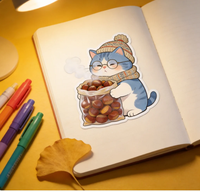 Autocollants personnalisés avec logo chat kawaii, autocollants mignons en vinyle découpé, imperméables, pour la décoration de bouteilles, ordinateurs portables, tasses, bagages