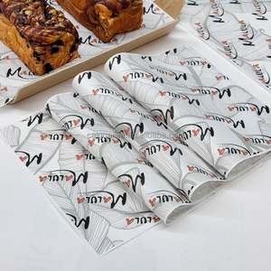 Papier de cuisson anti-graisse écologique en PE de qualité alimentaire, logo personnalisé imprimé, fleurs de vin rouge pour gâteaux, pain, sushis, plats à emporter, vierge - Product Image 1