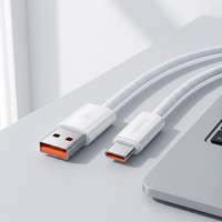Cable USB Tipo C Trenzado Blanco de Carga Rápida Premium Toocki, 6A 66W, Cable de Carga USB a Tipo C, Cable de Sincronización de Datos para Teléfono y Tableta