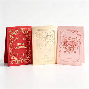 <span class=keywords><strong>Carte</strong></span> de vœux pliée <span class=keywords><strong>personnalisée</strong></span> de luxe avec impression <span class=keywords><strong>personnalisée</strong></span>, estampage à chaud, cartes de vœux du Nouvel An, cartes cadeaux en papier personnalisées pour les fêtes - Product Image 2