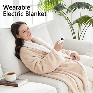<span class=keywords><strong>Couverture</strong></span> chauffante électrique portable pour les pieds avec doublure en flanelle et sherpa, 6 réglages de chaleur, arrêt automatique après 3 heures, <span class=keywords><strong>couverture</strong></span> chauffante à capuche - Product Image 4