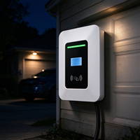 Borne de recharge pour véhicule électrique Wallbox, station de recharge intelligente AC avec lecteur de carte RFID, Type 2, 7 kW, étanche IP65, utilisation domestique et professionnelle