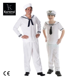 ODM hommes Halloween carnaval fête Performance Cosplay Costume vente entière blanc <span class=keywords><strong>marin</strong></span> <span class=keywords><strong>Guy</strong></span> famille Costume pour enfants - Product Image 4