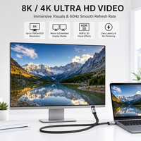 Kabel USB C Male ke USB C Male USB 3.2 Gen 2 Fungsi Penuh Lurus Pipih 10Gbps 240W 4K 60Hz PD Pengisian Cepat Kabel Data