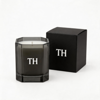 Pot carré géométrique personnalisé, récipient en verre de luxe sur mesure de 8 oz et 10 oz pour la fabrication professionnelle de bougies parfumées