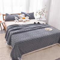 Chine Usine Super Doux Sherpa Fuzzy Flanelle Polaire Laine Double Face Chaud Hiver Confortable Fuzzy Jeter Couverture avec Corderito