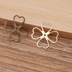 Acessórios de Ornamentação DIY Material Artesanal Peça de Flor de Cobre 22mm4 Coração Pêssego (09346) - Product Image 5