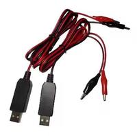 Cable Adaptador de Batería con Clip de Cocodrilo USB, Convertidor de 5v a 1.5v 3v 4.5v para Luces LED y Juguetes Eléctricos