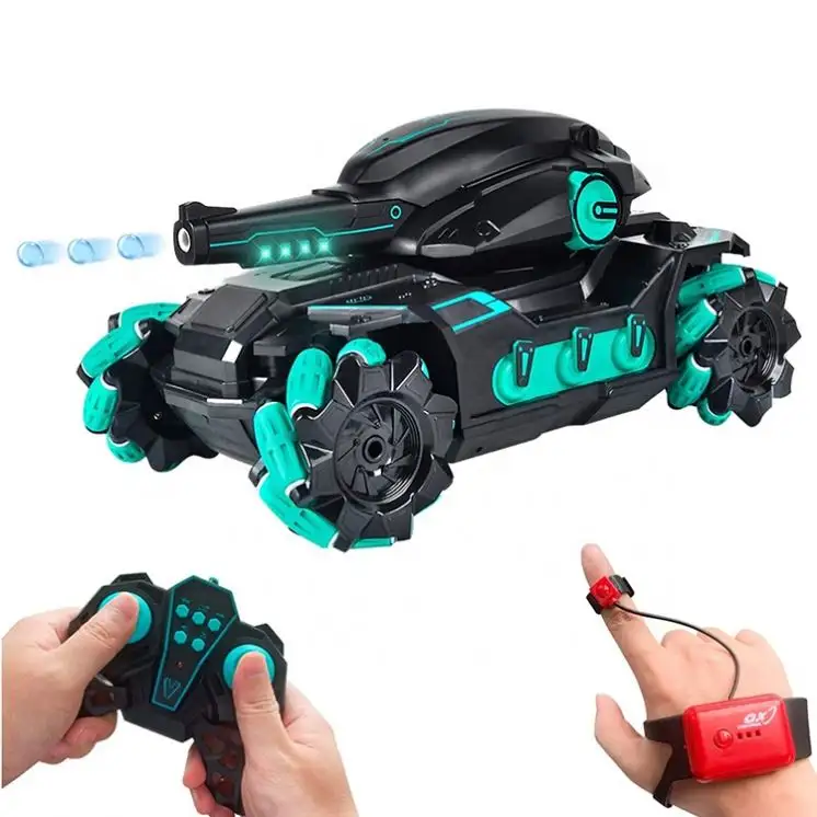 Factory wholesale free shipping Remote Control Tank Fight Water Bullet Launch 2.4G 360 Degree Spin RC Car Toys For Kids