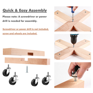 Wooden Plant Caddy with <b>Wheels</b> Rolling Plant Stand on <b>Wheels</b> Heavy Duty Plant <b>Dolly</b> for Large Plants Plant Roller with <b>Wheels</b> - Product Image 4