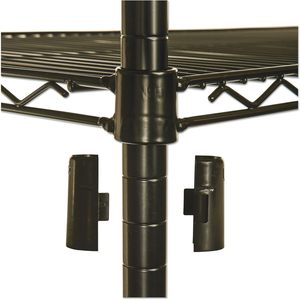 Alera ALE Unité d'étagères métalliques complète avec roulettes, quatre étagères, 48 x 18 x 72, noire, pour rayonnages utilitaires - Product Image 4