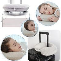 Accessoires d'avion portables violet foncé oreiller de cou de voyage amélioré pour avion 100% oreiller de voyage en mousse à mémoire pure