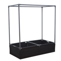 Potager surélevé en tissu feutré durable de style ferme pour la culture de légumes, herbes et fleurs, avec treillis à structure en tuyaux PVC