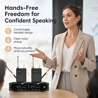 Sistema de Auriculares Inalámbricos de Doble Canal EX602-T, Micrófono Inalámbrico UHF True Diversity para Espectáculos y Presentaciones
