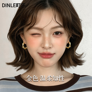 Pendientes de Aro en Forma de C Dinle, Plata de Ley S925, Diseño Geométrico, para Uso Diario de Mujeres - Product Image 3