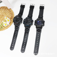 Jam Tangan Olahraga Digital LED Persegi Panjang Baru dengan Tali Plastik untuk Pelajar/Pesta