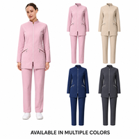 Ensemble d'uniformes médicaux longs pour femmes OEM, avec poche zippée et couture princesse, blouse d'infirmière modeste pour hôpital, clinique, laboratoire, pour femmes musulmanes