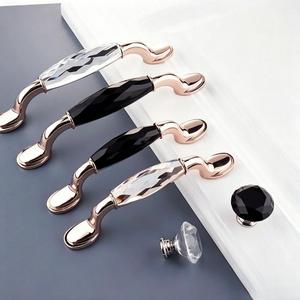 모던 럭셔리 96mm K9 크리스탈 아연 합금 불규칙 모양 서랍 손잡이 옷장 손잡이 로즈 골드 캐비닛 손잡이 - Product Image 1