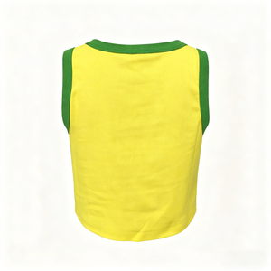 Camiseta sin mangas personalizada para mujer, top corto con cuello redondo, ajuste ceñido, elástica, básica, informal, de verano, fabricante OEM ODM - Product Image 2