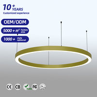 Lámpara Colgante LED Circular Moderna en Dorado, Negro y Plateado, Estilo Industrial Creativo para Oficinas, Tiendas, Vestíbulos y Proyectos