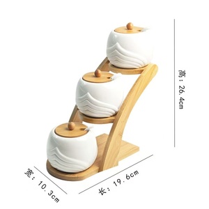 M 세라믹 참신한 디자인 양념통 세트 3개 주방 소금 설탕 보관용 가정용 - Product Image 6