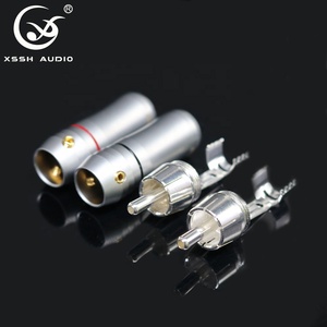Amplificateur Home Cinéma Audiophile Adaptateur VGA <span class=keywords><strong>RCA</strong></span> YIVO XSSH Audio Hifi <span class=keywords><strong>Prise</strong></span> <span class=keywords><strong>RCA</strong></span> Mâle en Laiton Plaqué Argent avec Trou de Câble 8mm pour Voiture et Ordinateur - Product Image 3