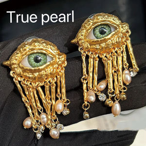 Broches de Metal Vintage con Ojos de Demonio para Hombre y Mujer, Estilo Exagerado y Moderno, con Perlas Imitadas y Borlas Delicadas, Joyería - Product Image 2