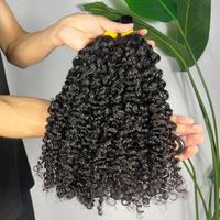 Extensions de Cheveux Humains Bruts Non Transformés en Vrac Ondulés Indiens Birmans Bouclés Afro Boho Tresses Kinky en Gros