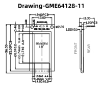 Pantalla OLED Blanca GoldenMorning de 0.96 Pulgadas GME64128-11, IC SH1107, Resolución 64x128, Interfaz I2C, Conector de 4 Pines