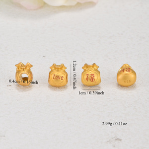 Chinese Style <b>Lucky</b> Bag Alloy Beads With Love And Fortune Character For <b>Bracelet</b> Making DIY Jewelry Accessories - Product Image 2