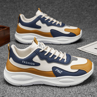 M7160 Nouvelles chaussures pour hommes printemps, chaussures de sport en cuir respirant, tendance et polyvalentes, baskets décontractées à semelle épaisse antidérapante