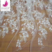 Nouvelle fleur blanche brodée mariage perles de mariée paillettes robes glamour HY1011-2