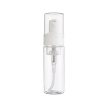 Botol busa bulat transparan PET 50ml 120ml kualitas tinggi kustom RUIPACK OEM pabrik ODM botol busa bulat dengan Set pompa uji coba portabel botol busa cuci wajah produsen/grosir