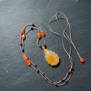 Handmade Citrine Gold <b>Wire</b> <b>Net</b> Pendant Necklace Wholesale - Product Image 4