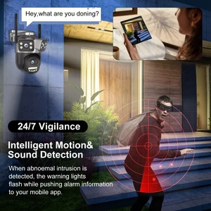 9MP 360 grados inteligente impermeable al aire libre PTZ <span class=keywords><strong>IP</strong></span> CCTV Cámara <span class=keywords><strong>3</strong></span> lentes V380 Pro WiFi vigilancia cámara inalámbrica de seguridad para el hogar - Product Image 5