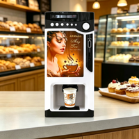 Distributeur automatique de café instantané en libre-service avec accepteur de pièces, 3 saveurs, équipement commercial de distribution de boissons