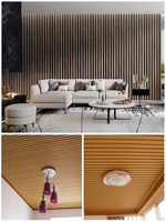 Revêtement mural en composite bois-plastique pour intérieur, lambris en vinyle, bois décoratif, revêtement 3D cannelé, panneau mural en PVC WPC